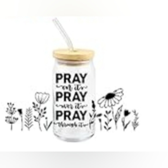 COPY - "PRAY on it, PRAY over it, PRAY through it," Custom Beer Can Glass - Picture 3 of 4